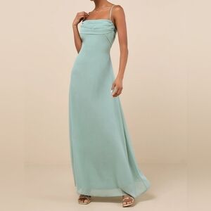 Lulus Jelena Sage Pleated Sleeveless Maxi Dress, Size XS